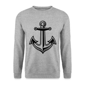 Anchor Symbol Harbour - Unisex Sweatshirt - salt & pepper - Front - Alina (178cm) & Michal (187cm)