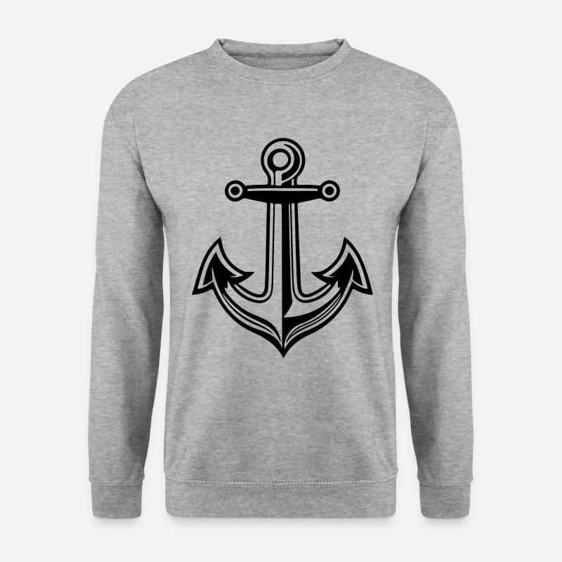Anker Symbol Hafen - Unisex Pullover - Weißgrau meliert
