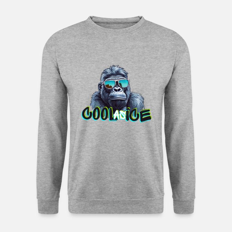 Cooler Gorilla - Unisex Pullover - Weißgrau meliert
