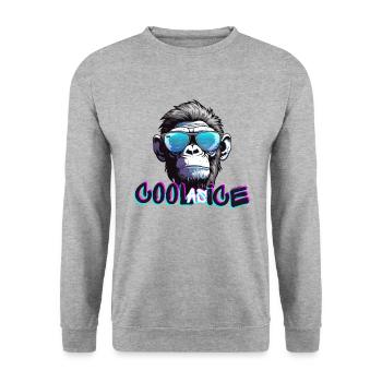 Cooler Gorilla - Unisex Pullover - Weißgrau meliert - Vorne - Alina (178cm) & Michal (187cm)