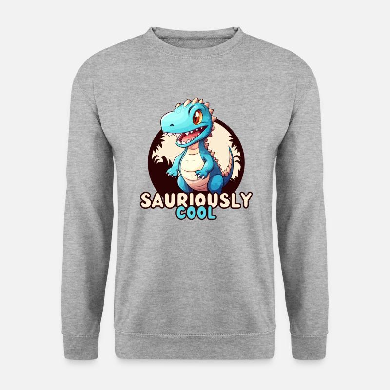Dinosaurier - SAURIOUSLY Cool - Unisex Pullover - Weißgrau meliert