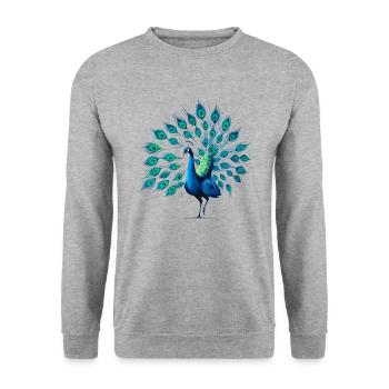 Paon - Sweat-shirt Unisexe - gris chiné - Devant - Alina (178cm) & Michal (187cm)