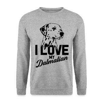 I LOVE MY DALMATIAN - Unisex Sweatshirt - salt & pepper - Front - Alina (178cm) & Michal (187cm)