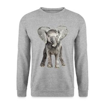 Elephant Baby - Unisex Sweatshirt - salt & pepper - Front - Alina (178cm) & Michal (187cm)