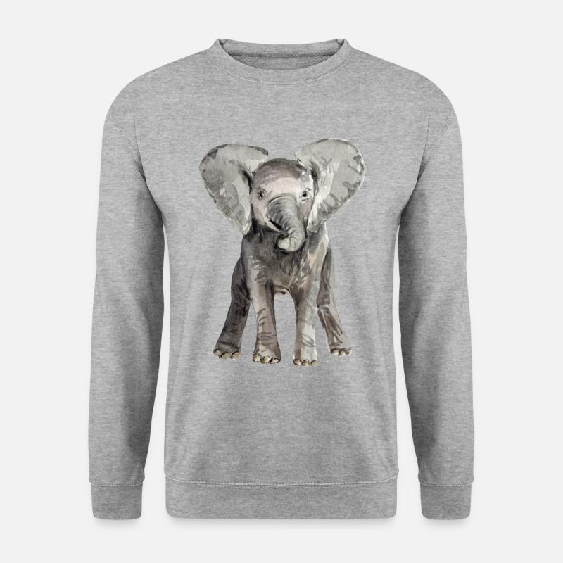 Éléphant bébé - Sweat-shirt Unisexe - gris chiné