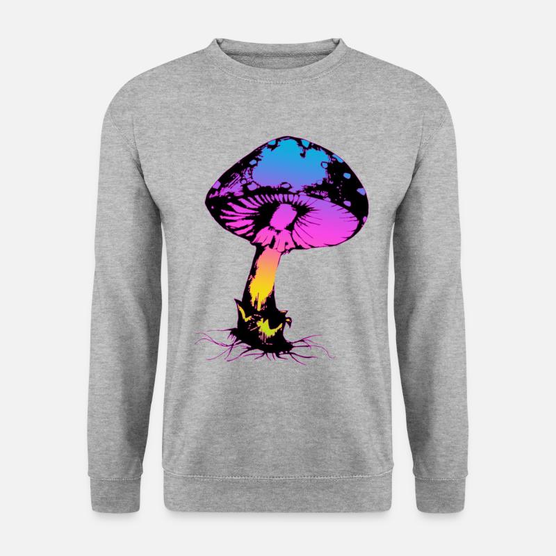Psycho Pilz - Unisex Pullover - Weißgrau meliert