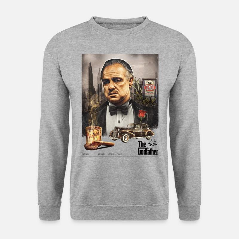 Der Pate The Godfather Don Corleone Mafia Boss - Unisex Pullover - Weißgrau meliert