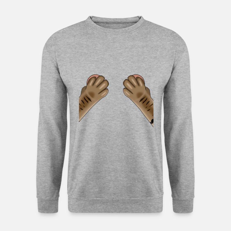 Katzen Pfoten - Unisex Pullover - Weißgrau meliert