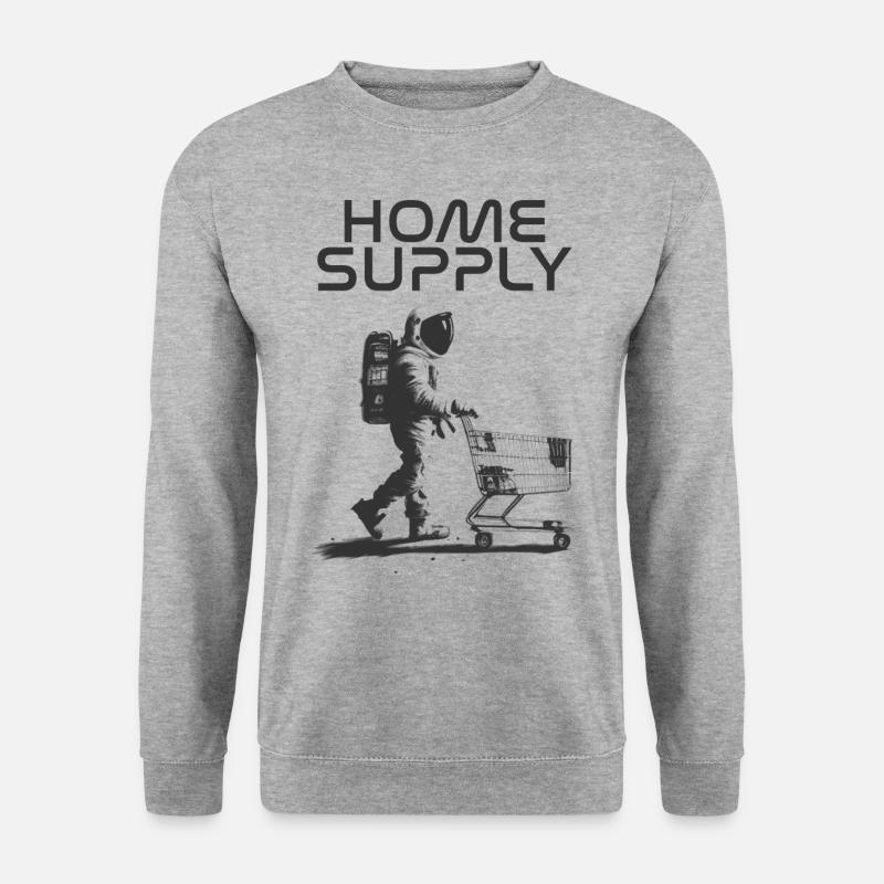 Shopping-Astronaut - Unisex Pullover - Weißgrau meliert