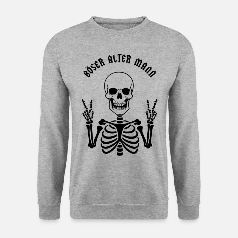 Böser alter Mann - Unisex Pullover - Weißgrau meliert