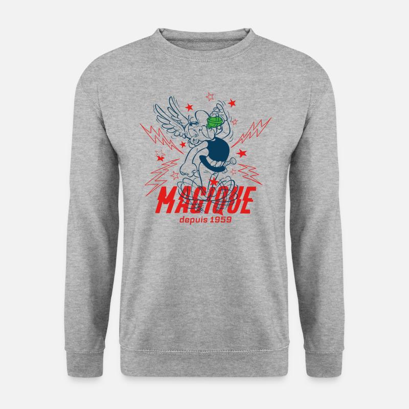 Asterix & Obelix Magique 1959 Outline Design - Unisex Pullover - Weißgrau meliert