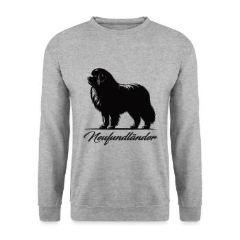 Proud of my Newfoundland – strength meets heart - Unisex Sweatshirt - salt & pepper - Front - Alina (178cm) & Michal (187cm)