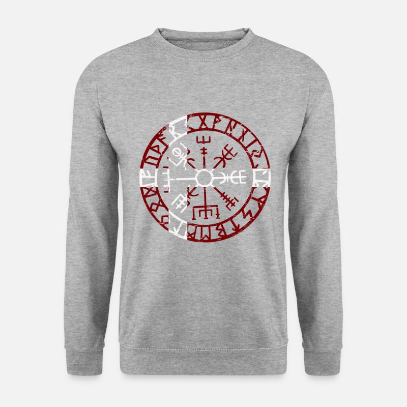 VEGVVISIR DENMARK - Wikinger Kompass - Unisex Pullover - Weißgrau meliert