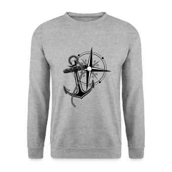 Pulling in anchor and going sailing make sailors - Unisex Sweatshirt - salt & pepper - Front - Alina (178cm) & Michal (187cm)