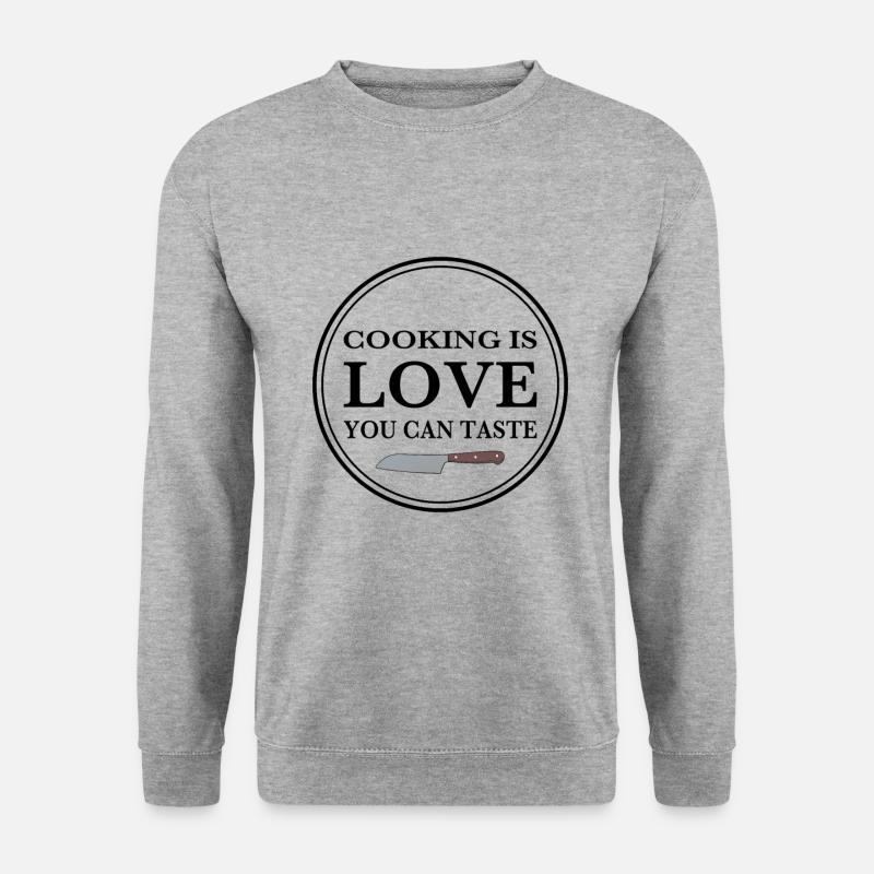 In der Küche kochen mit dem Koch - Unisex Pullover - Weißgrau meliert