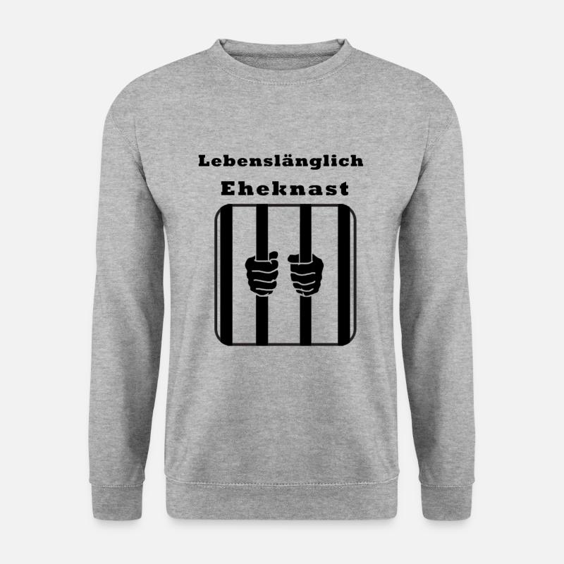 Lebenslang Eheknast , Hinter Gitter - Unisex Pullover - Weißgrau meliert