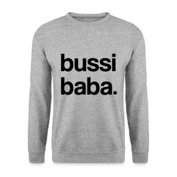 Bussi Baba - Unisex Pullover - Weißgrau meliert - Vorne - Alina (178cm) & Michal (187cm)