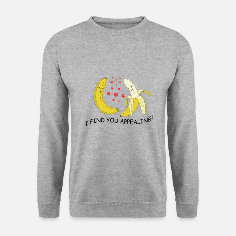 Bananen Liebe - Unisex Pullover - Weißgrau meliert
