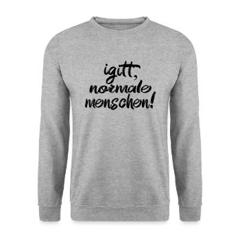 Igitt Normale Menschen! - Unisex Pullover - Weißgrau meliert - Vorne - Alina (178cm) & Michal (187cm)