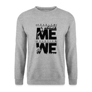 Pollution de l’environnement save the planet - Sweat-shirt Unisexe - gris chiné - Devant - Alina (178cm) & Michal (187cm)