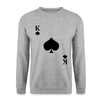 Costume de roi de pique Carnaval et Mardi Gras - Sweat-shirt Unisexe - gris chiné - Devant - Alina (178cm) & Michal (187cm)