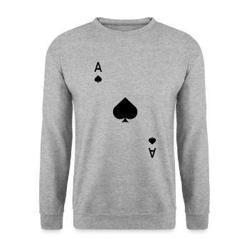 Card Game Playing Card Ace Ace Carnival Carnival - Unisex Sweatshirt - salt & pepper - Front - Alina (178cm) & Michal (187cm)