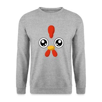 Costume de poulet poulet déguisement carnaval - Sweat-shirt Unisexe - gris chiné - Devant - Alina (178cm) & Michal (187cm)