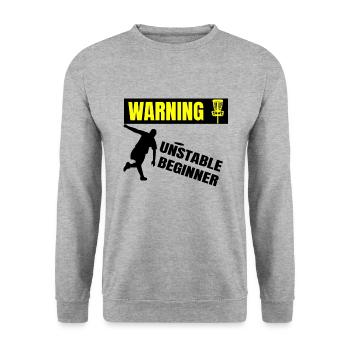 DiscGolf Golfer Disk Golfing Beginner Sportler - Unisex Pullover - Weißgrau meliert - Vorne - Alina (178cm) & Michal (187cm)