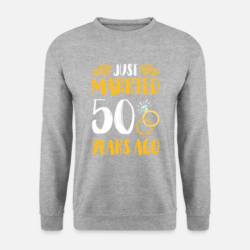 Just Married Hochzeit 50 Jahre - Unisex Pullover - Weißgrau meliert