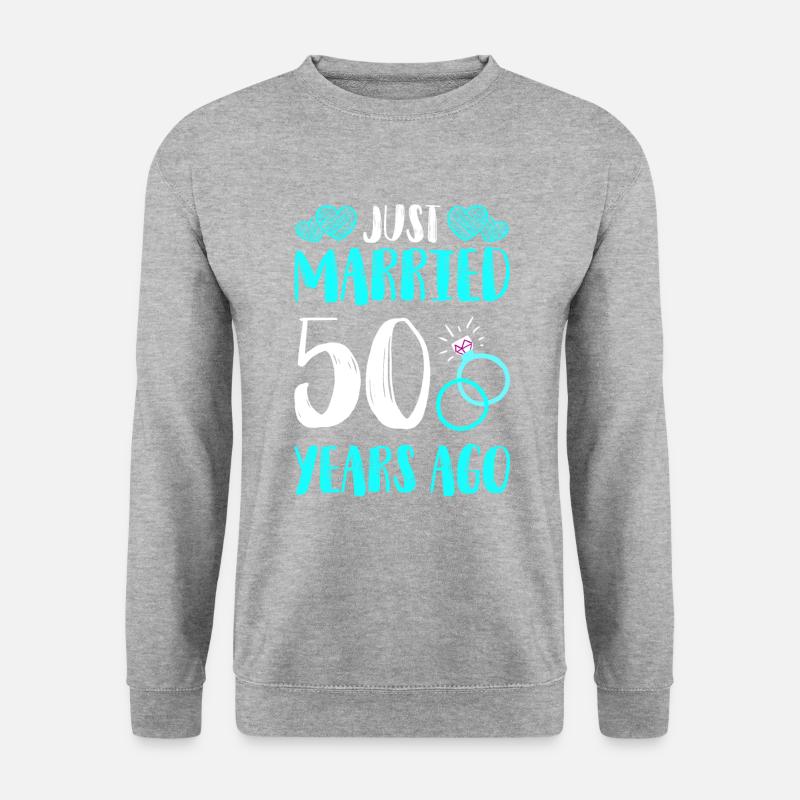 Just Married Hochzeit 50 Jahre - Unisex Pullover - Weißgrau meliert