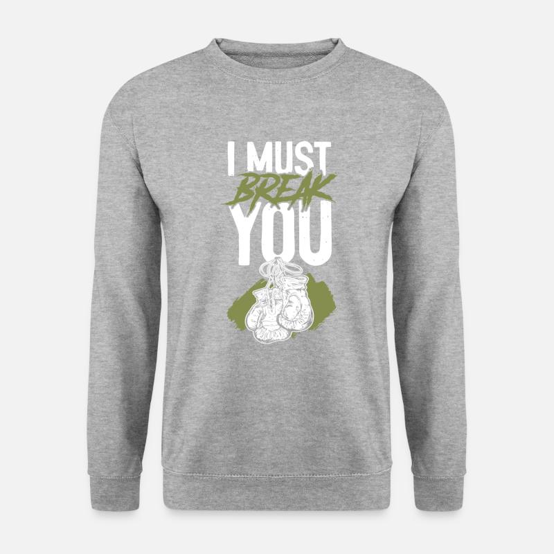 Sieg boxen boxkampf - Unisex Pullover - Weißgrau meliert