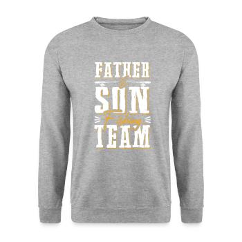 Fishing dad papa son - Unisex Sweatshirt - salt & pepper - Front - Alina (178cm) & Michal (187cm)