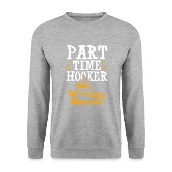 Pêche pêche - Sweat-shirt Unisexe - gris chiné - Devant - Alina (178cm) & Michal (187cm)