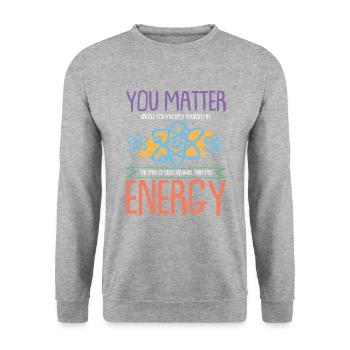 Energy science science - Unisex Sweatshirt - salt & pepper - Front - Alina (178cm) & Michal (187cm)