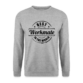 Meilleur collègue, meilleur collègue de travail, cadeau - Sweat-shirt Unisexe - gris chiné - Devant - Alina (178cm) & Michal (187cm)