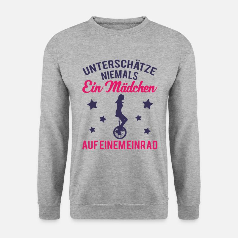 Einrad Einradfahrer Spruch Mädchen Geschenk - Unisex Pullover - Weißgrau meliert
