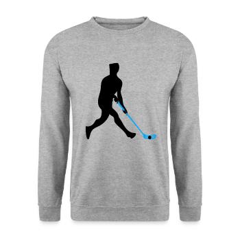Floorball - Unisex Pullover - Weißgrau meliert - Vorne - Alina (178cm) & Michal (187cm)