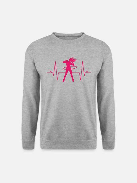 Hula Reifen Hullern Hoop Fitness Geschenk Damen - Unisex Pullover - Weißgrau meliert