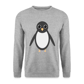 penguin - Unisex Sweatshirt - salt & pepper - Front - Alina (178cm) & Michal (187cm)