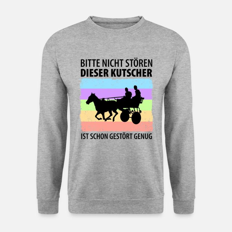 Kutscher Kutsche Pferdekutscher Kutschieren - Unisex Pullover - Weißgrau meliert