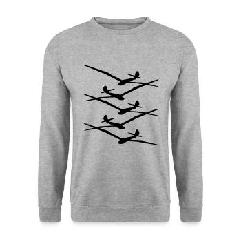 Glider Gliding Gliding Glider - Unisex Sweatshirt - salt & pepper - Front - Alina (178cm) & Michal (187cm)