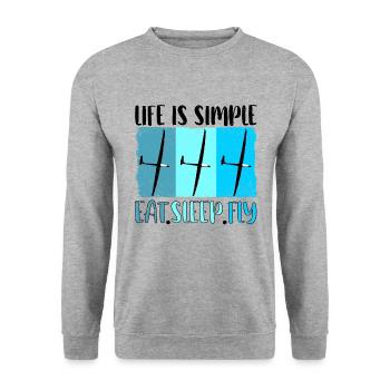 Glider Gliding Gliding Glider - Unisex Sweatshirt - salt & pepper - Front - Alina (178cm) & Michal (187cm)