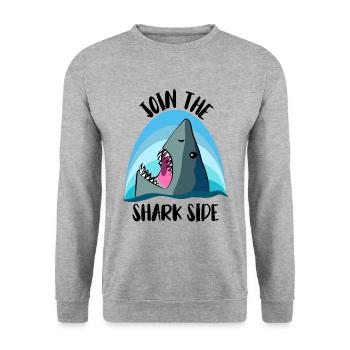 Shark Megalodon Shark - Unisex Sweatshirt - salt & pepper - Front - Alina (178cm) & Michal (187cm)