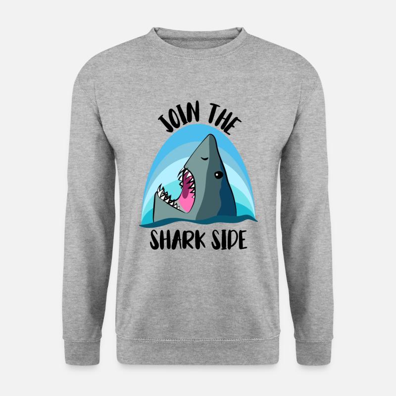 Hai Megalodon Haifisch - Unisex Pullover - Weißgrau meliert