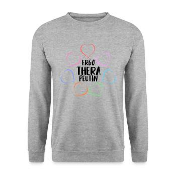 ERGOTHERAPEUTIN ERGOTHERAPIE - Unisex Pullover - Weißgrau meliert - Vorne - Alina (178cm) & Michal (187cm)