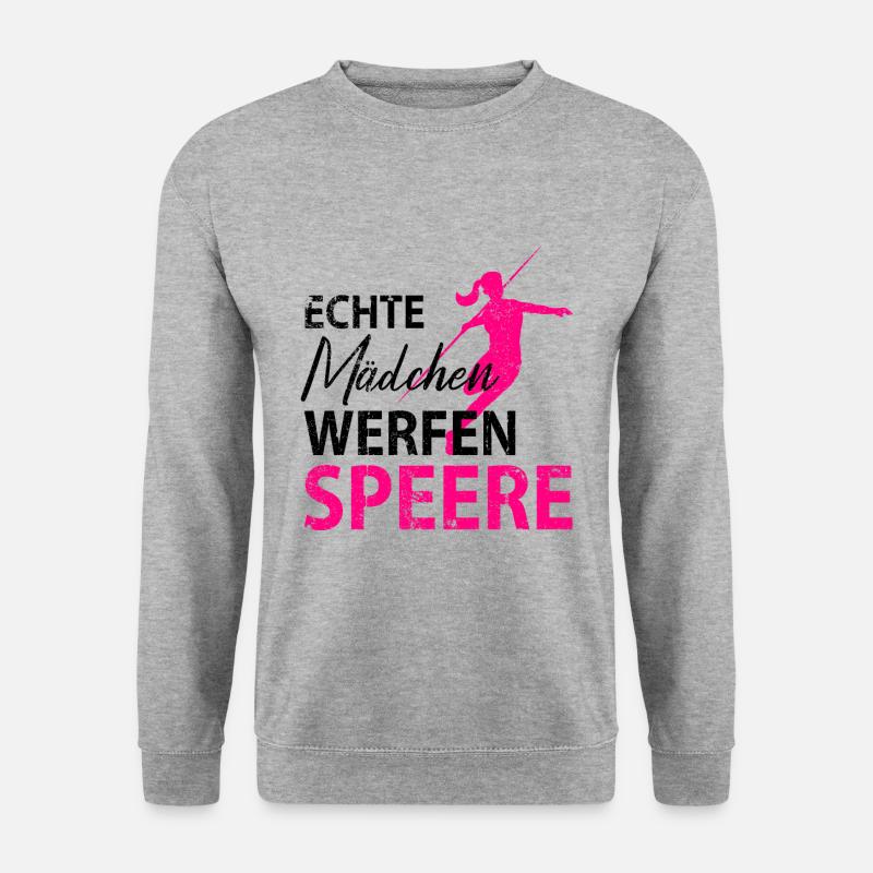 Speerwurf Speerwerfen Speerwerfer Damen - Unisex Pullover - Weißgrau meliert