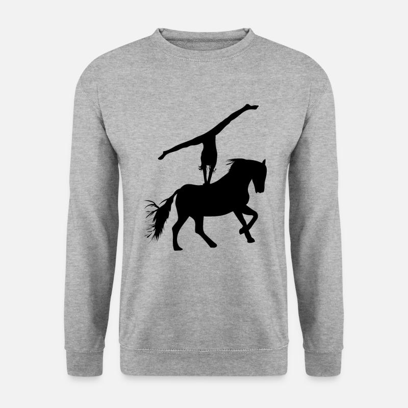 Pferde Pferd Voltigierer Voltigieren Volti - Unisex Pullover - Weißgrau meliert