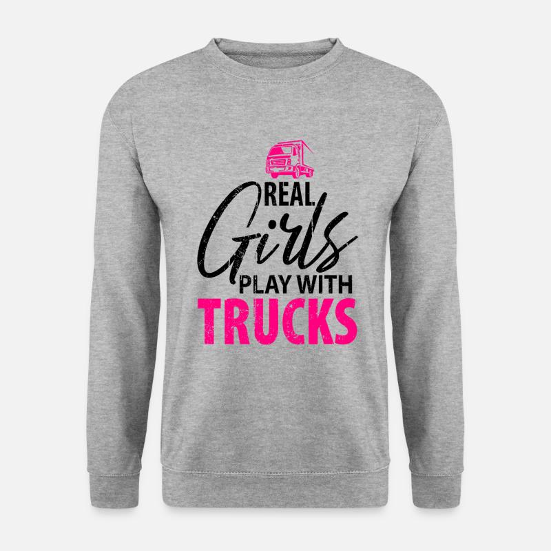Fernfahrer LKW Fahrer Berufskraftfahrer Damen - Unisex Pullover - Weißgrau meliert