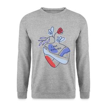 Messages of the Body Positivity Movement - Unisex Sweatshirt - salt & pepper - Front - Alina (178cm) & Michal (187cm)