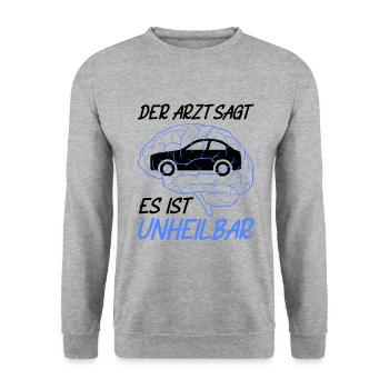 Automobilkaufmann Auto Verkäufer Automobil - Unisex Pullover - Weißgrau meliert - Vorne - Alina (178cm) & Michal (187cm)